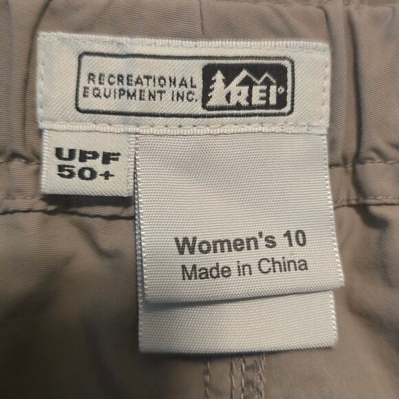 REI Athletic Hiking Walking Zip off Shorts Tan Belted Women's Pants 10 - Picture 5 of 7